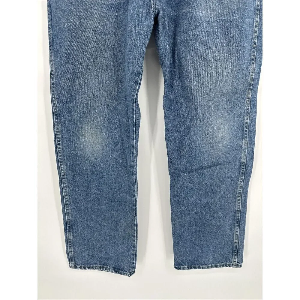 Wrangler 96501DS Denim Jeans Men 36x29 Regular Fit Denim‎ Light Blue Faded