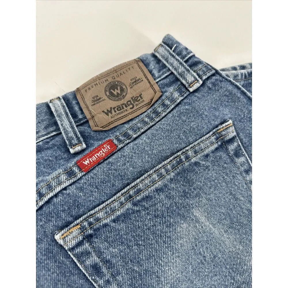 Wrangler 96501DS Denim Jeans Men 36x29 Regular Fit Denim‎ Light Blue Faded