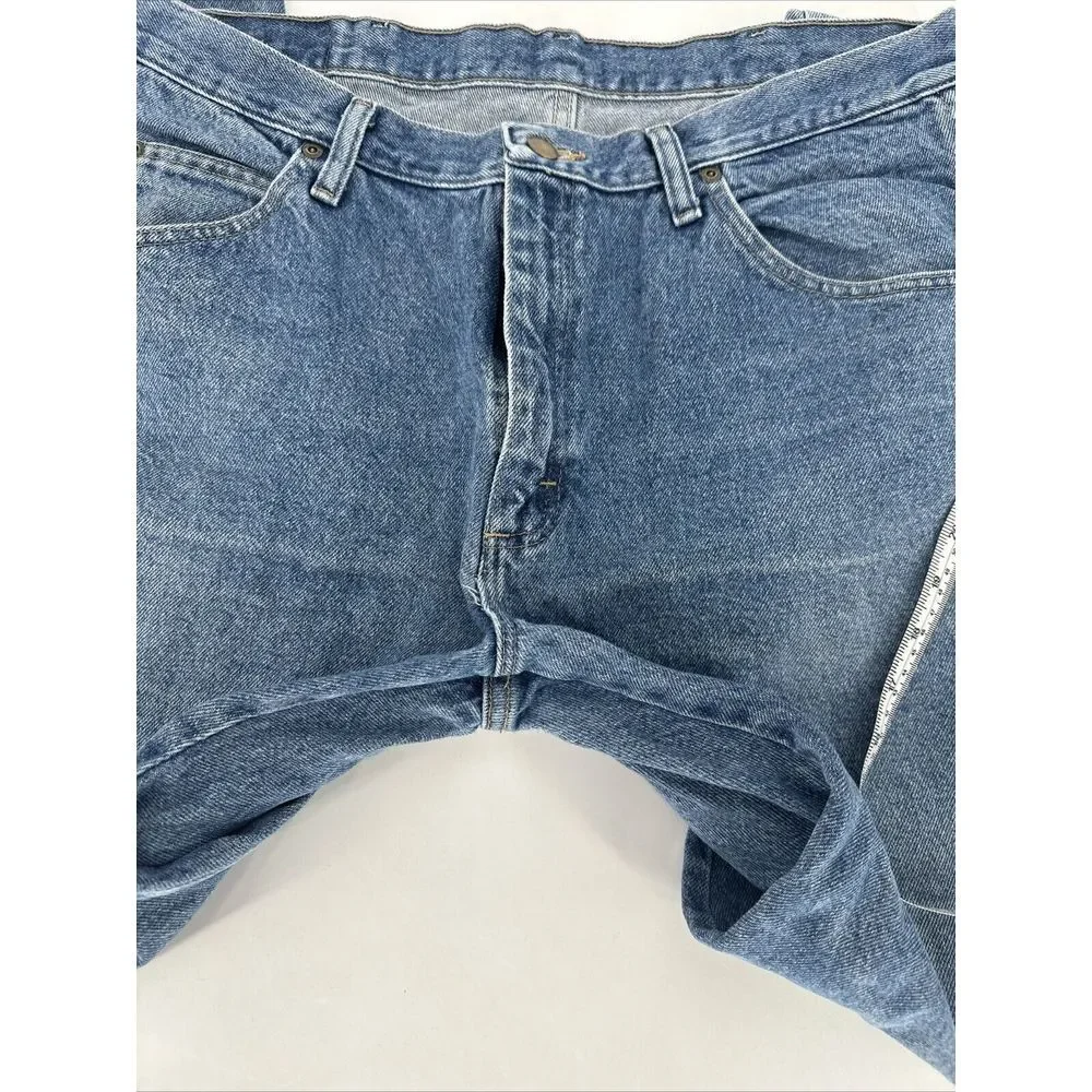 Wrangler 96501DS Denim Jeans Men 36x29 Regular Fit Denim‎ Light Blue Faded
