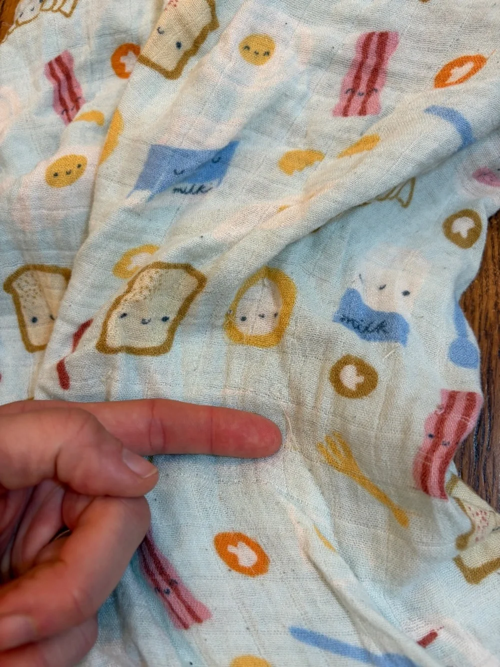 Loulou Lollipop Muslin Fitted Crib Sheet - Breakfast Blue