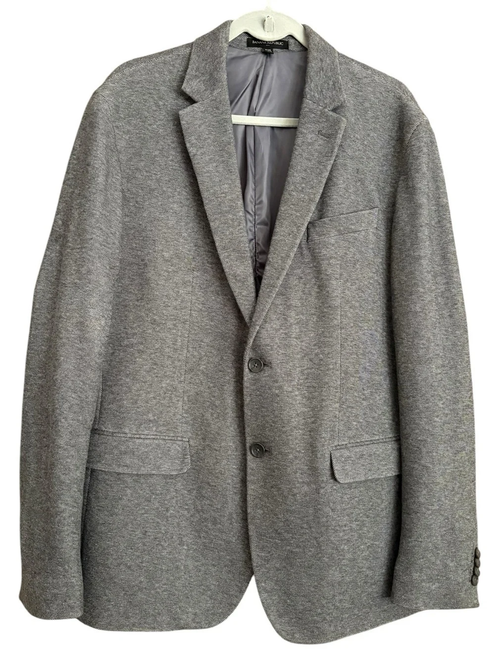 Banana Republic Slim Fit  Gray Textured Knit Soft Sports Coat Academia Sz 44R