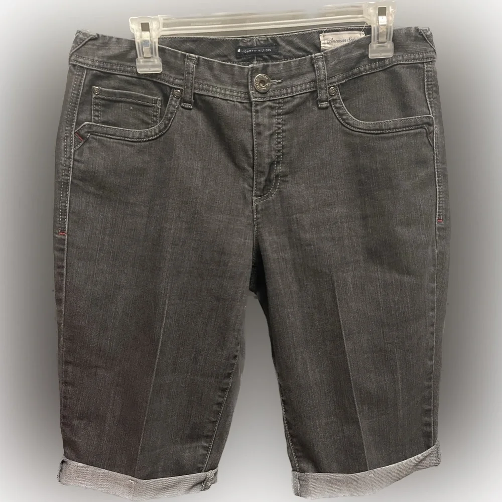 Black Denim Bermuda Cutoffs Size 12