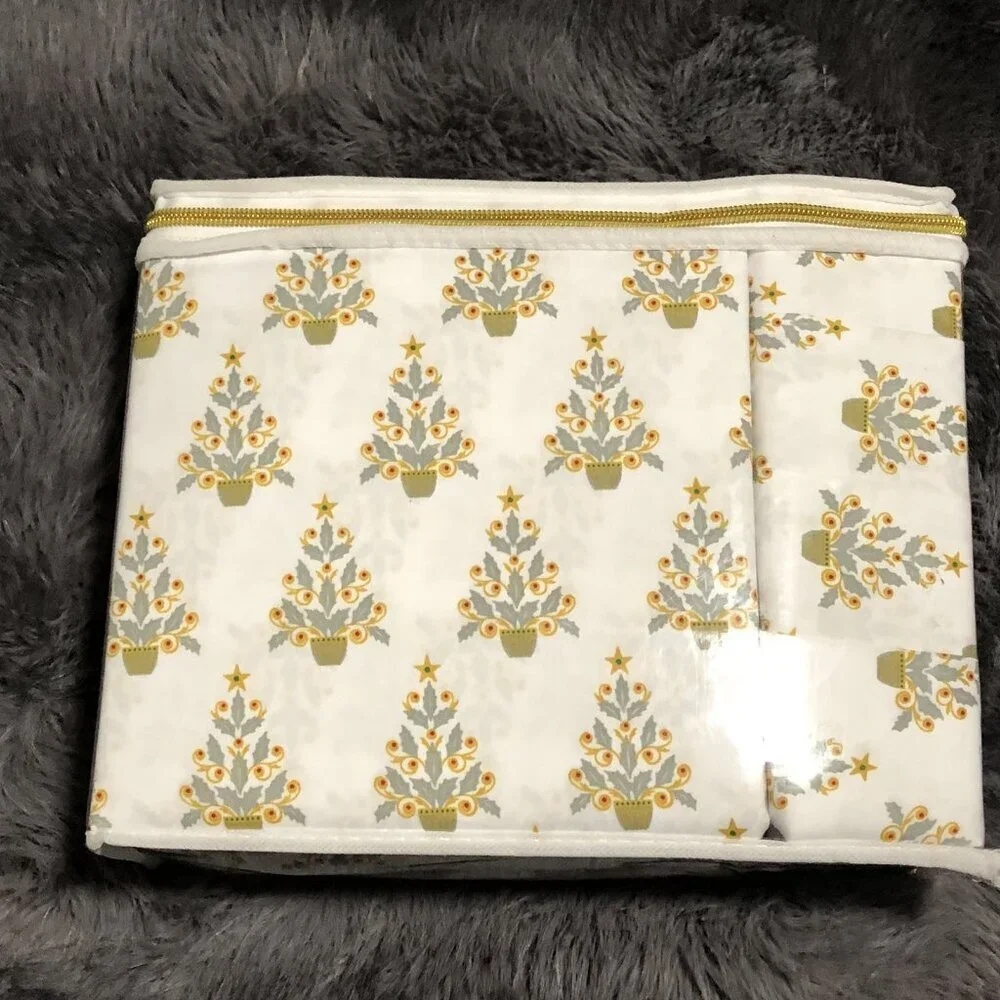 Lenox Queen 6-Piece Sheet Set Holiday Christmas Tree Pattern 4 Pillowcases New