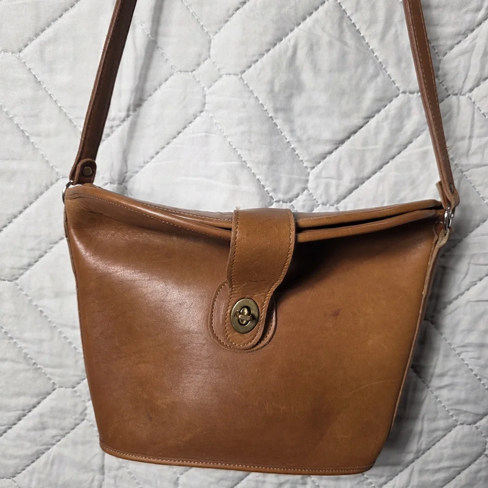 Vintage Coach Nottingham 9948 Binocular Bag Crossbody British Tan Brown USA