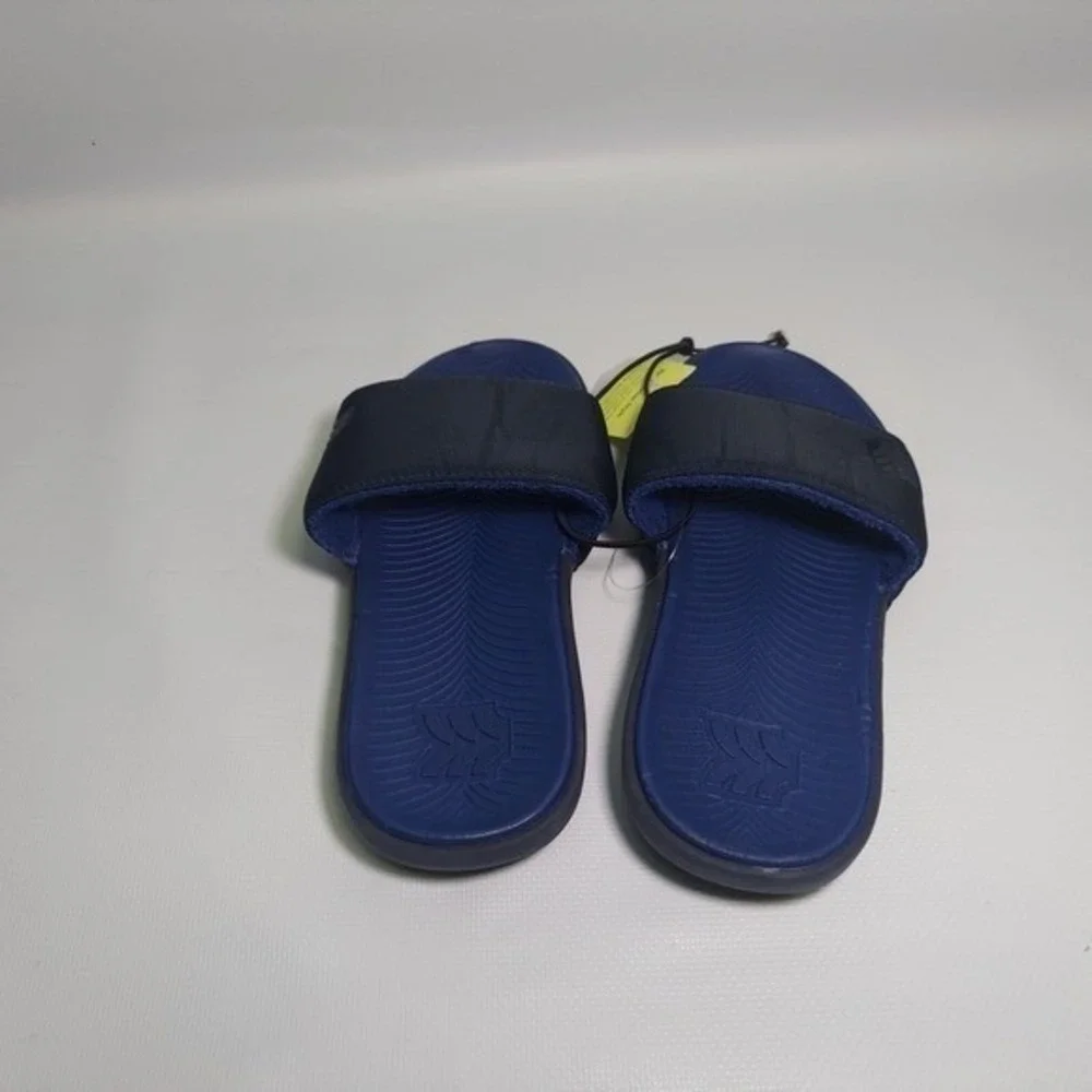 All In Motion Slides Boys 1‎ Blue Cushioned Recovery Pool Sandals Lightweight
