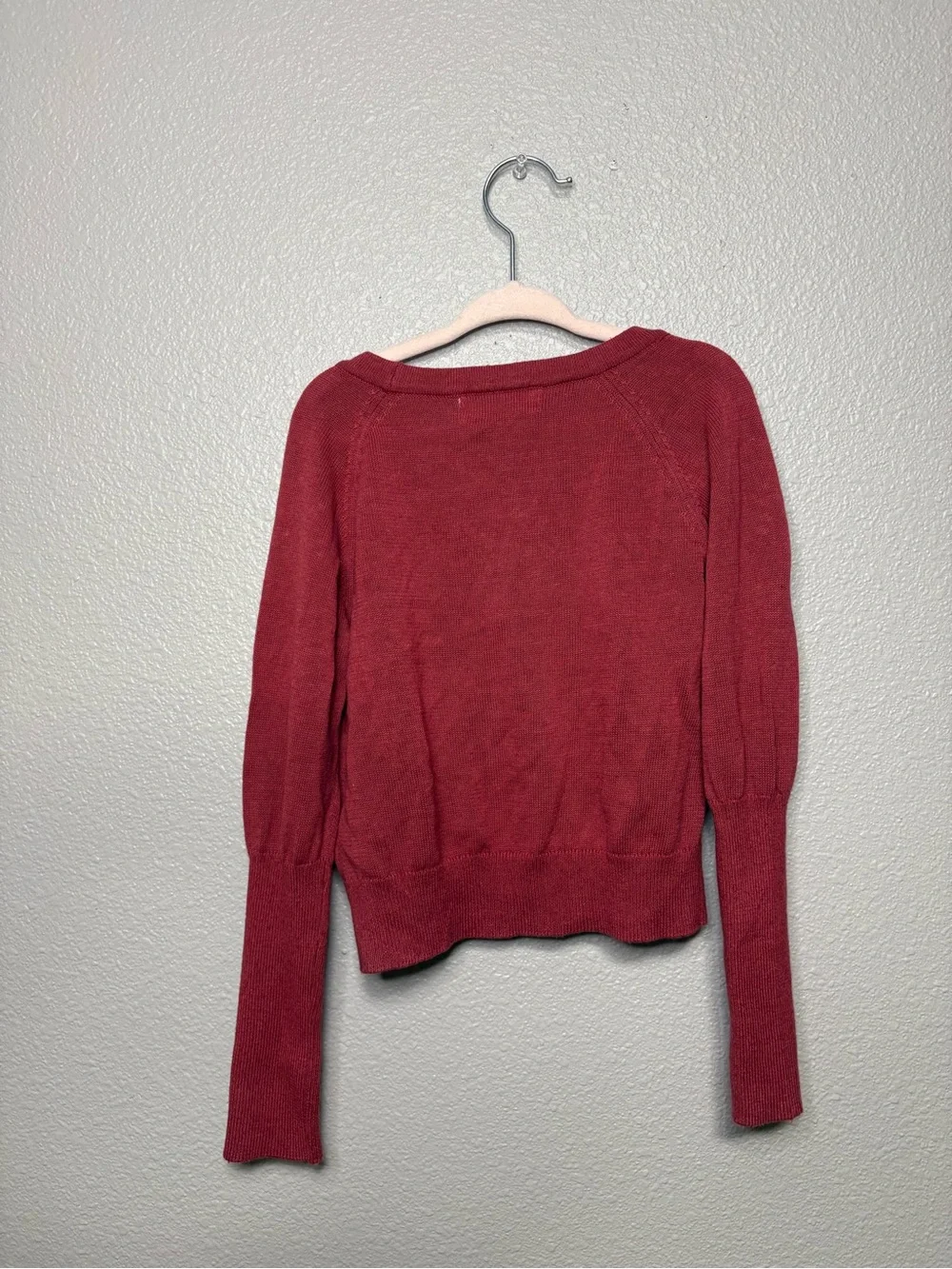 Pastel Button-Front Cardigan – “Sherbet” Maroon | NWT Size 5