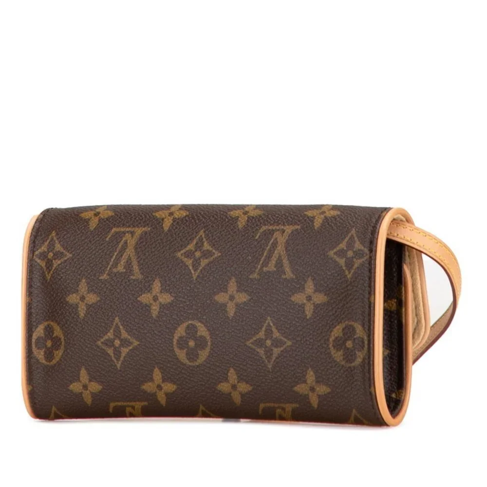 LOUIS VUITTON Authentic Brown Monogram Leather Pochette Shoulder Bag