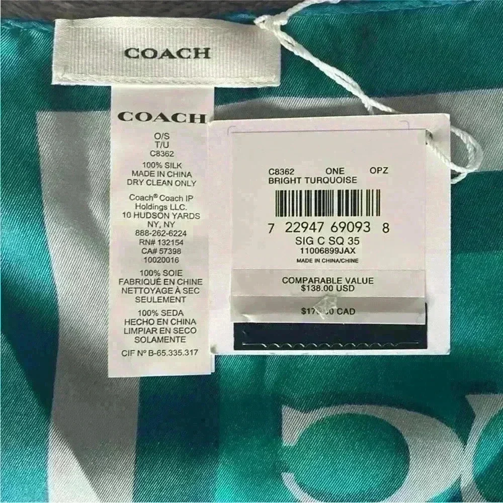 Coach 100% silk