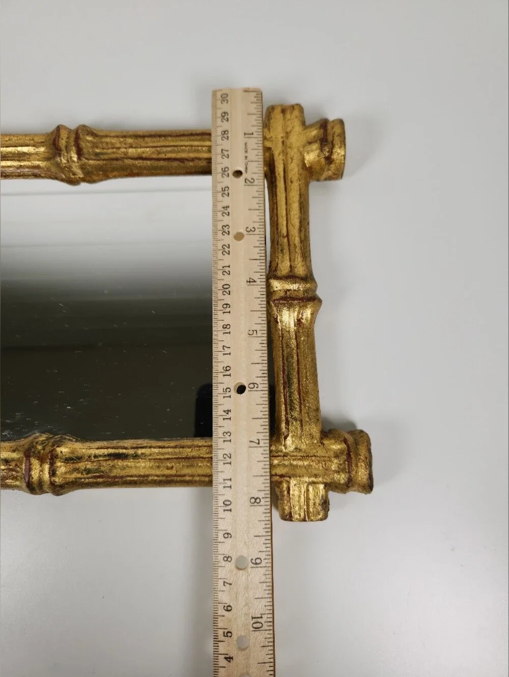 Vintage Florentia Italy Gold Faux Bamboo Wall Mirror 11