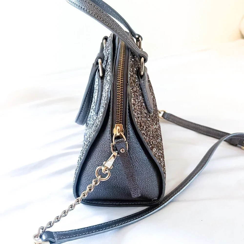 kate spade glitter zip satchel