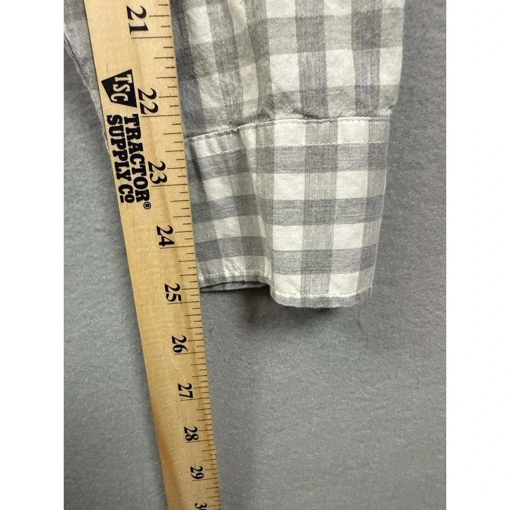 J. Crew Slim‎ Untucked Button Down Organic Cotton Stretch Gingham Mens XL Preppy