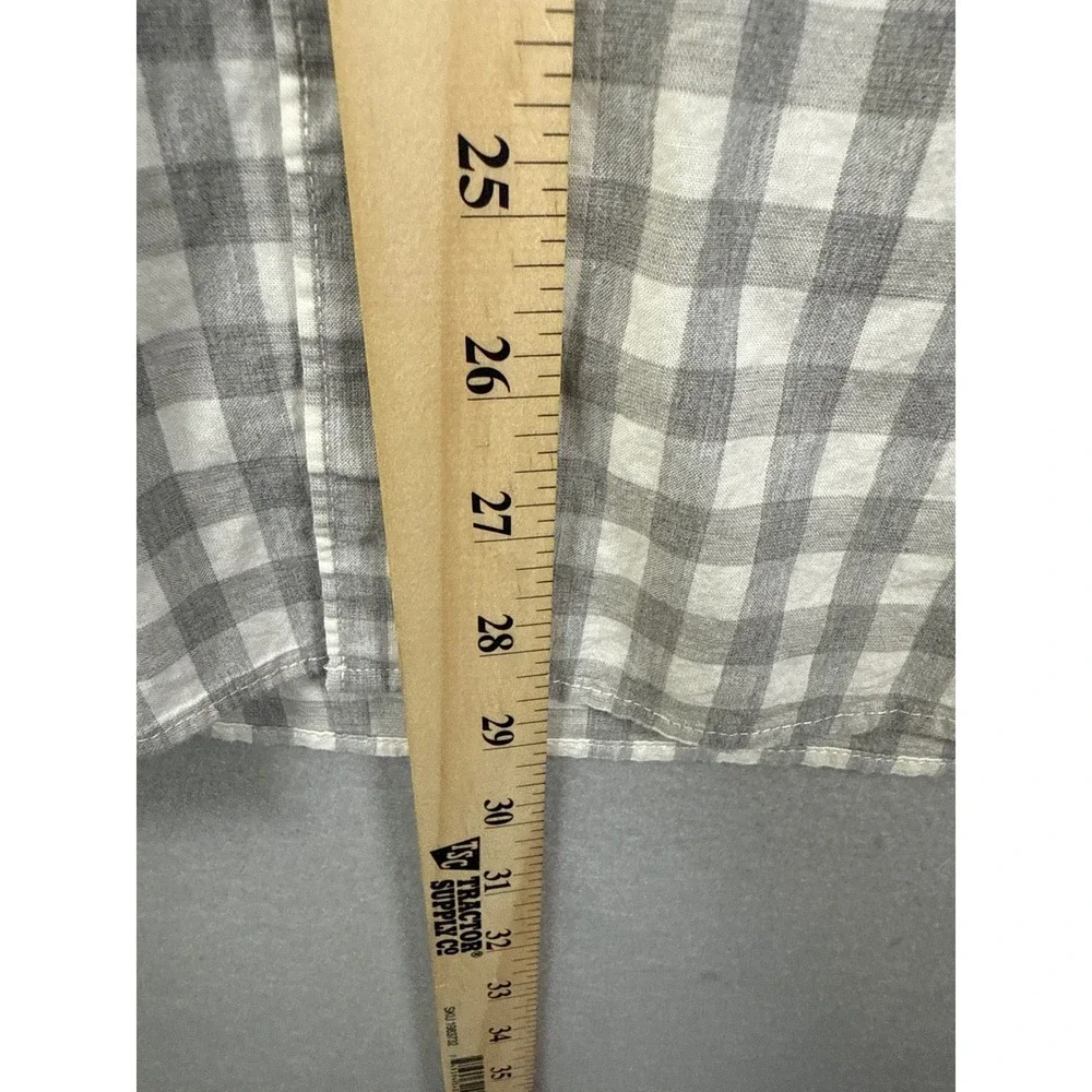 J. Crew Slim‎ Untucked Button Down Organic Cotton Stretch Gingham Mens XL Preppy