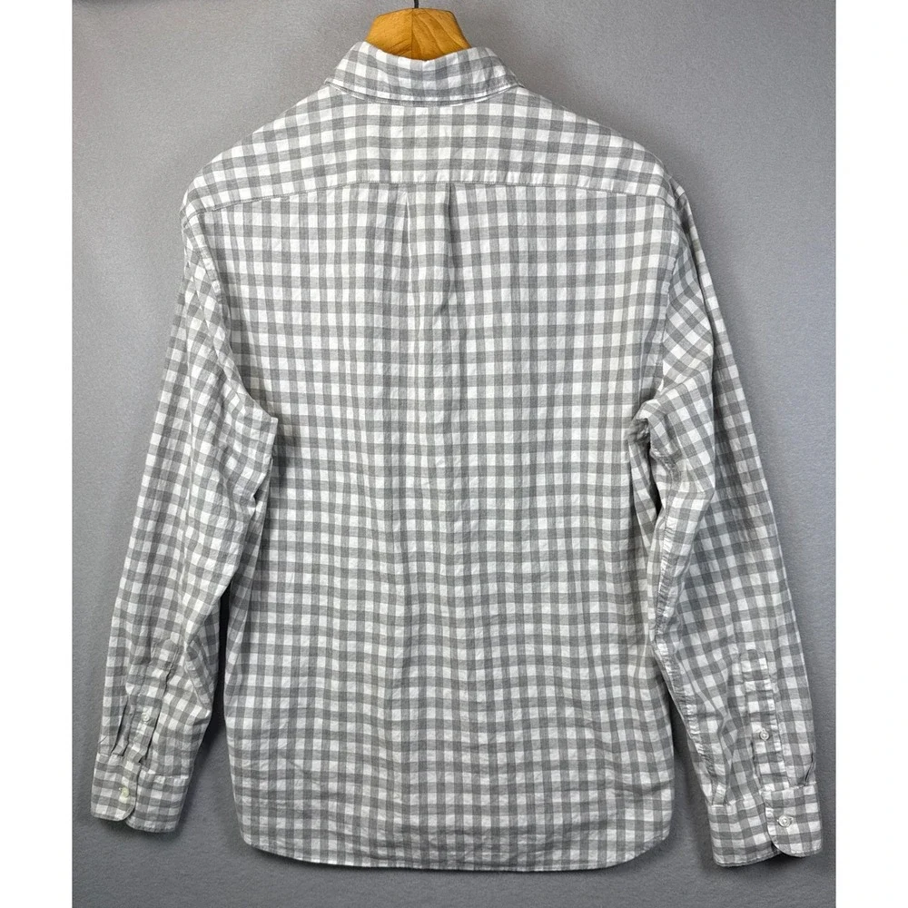 J. Crew Slim‎ Untucked Button Down Organic Cotton Stretch Gingham Mens XL Preppy