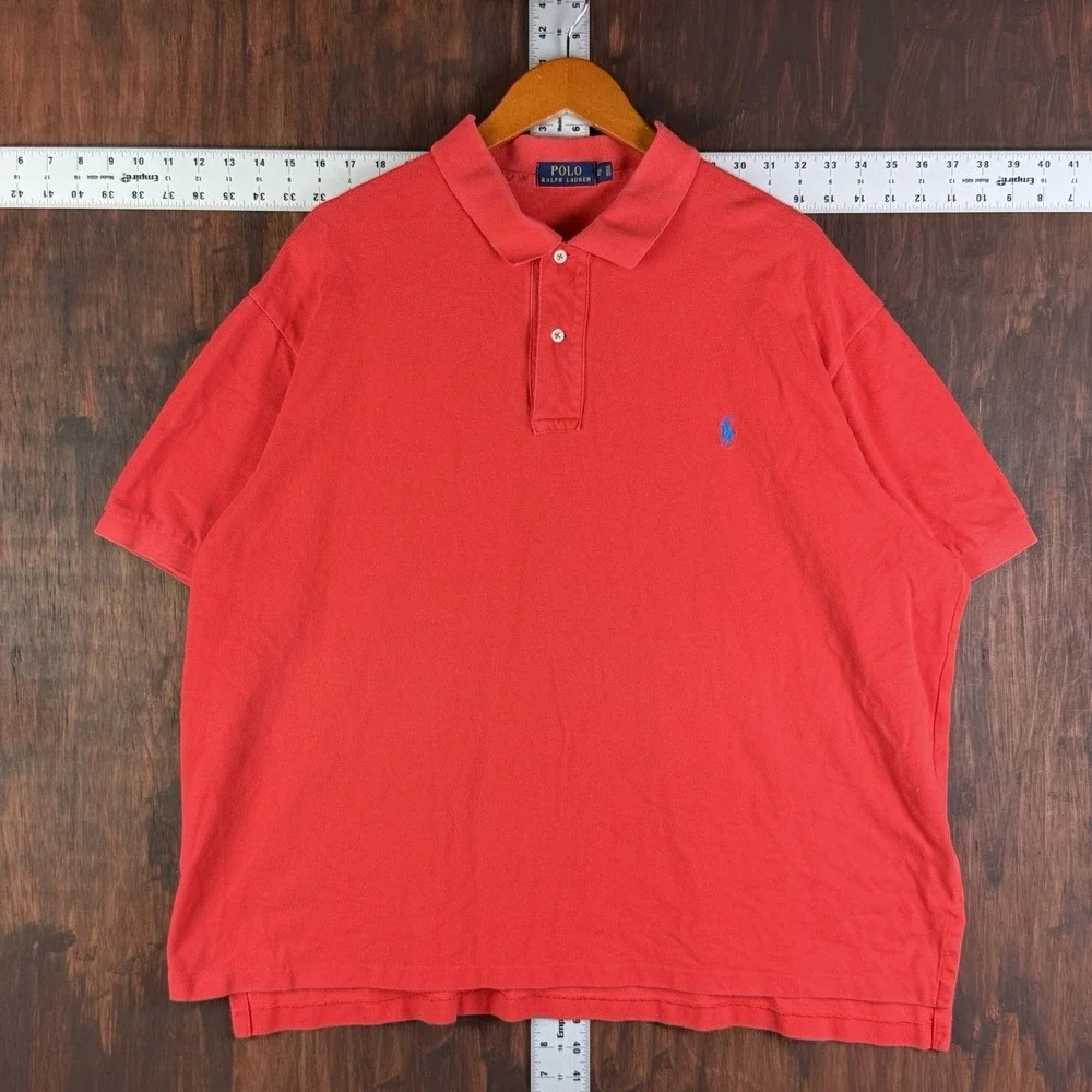 Polo Ralph Lauren Polo Shirt‎ Short Sleeve Classic Fit Logo Pony Red Mens 2XB
