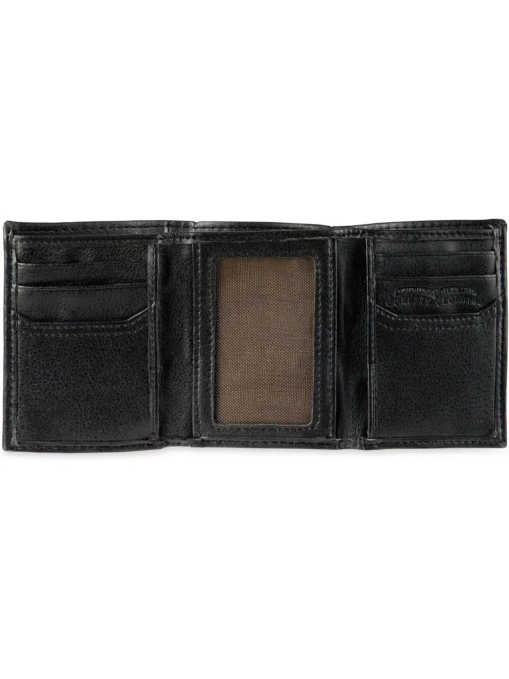 Sleek Slim Trifold Wallet for Men - ID Window, Credit Card Holder, Black Design