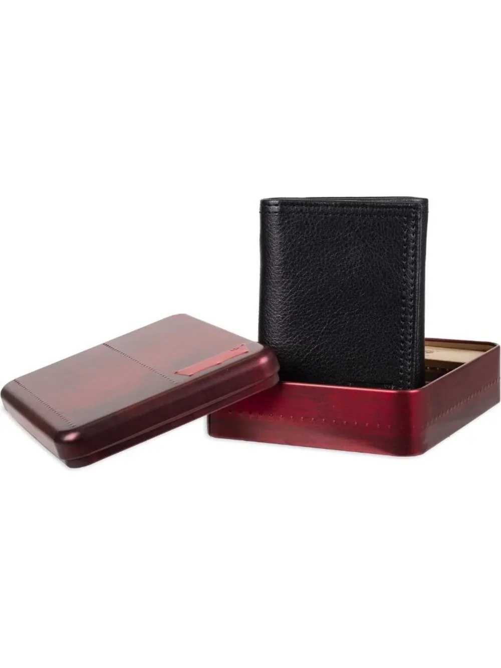 Sleek Slim Trifold Wallet for Men - ID Window, Credit Card Holder, Black Design