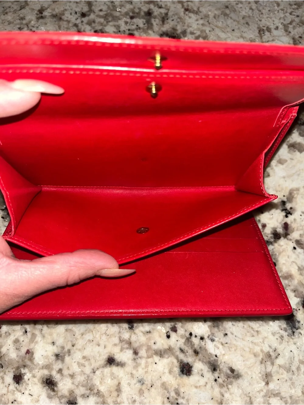 Louis Vuitton Red Patent Monogram Continental Wallet