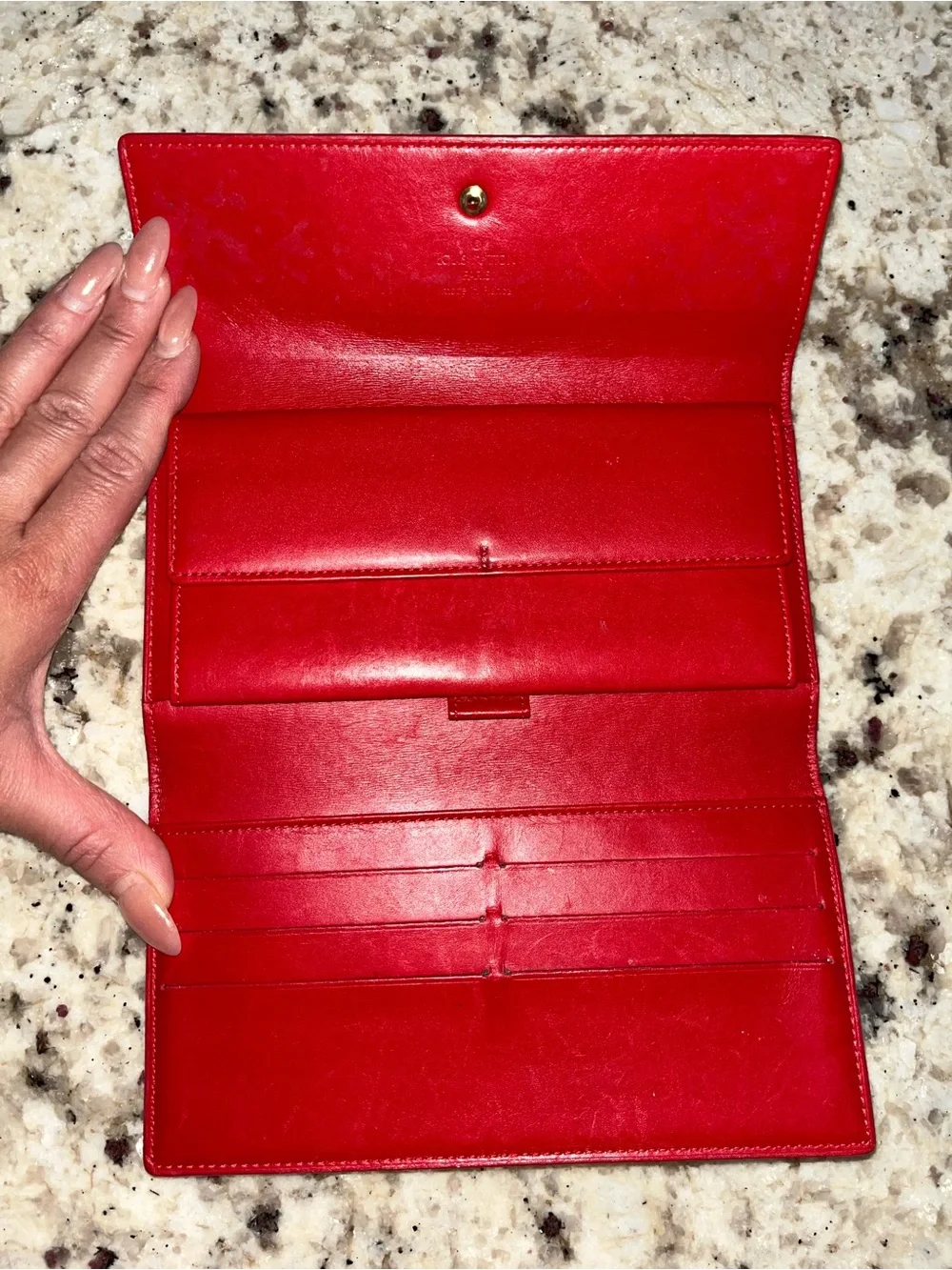Louis Vuitton Red Patent Monogram Continental Wallet