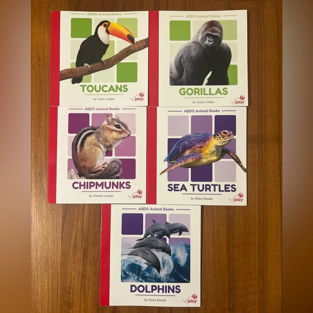 2025 Chick-fil-A kids Meal ABDO Animal Books Lot 5 TOUCANS/Gorillas/Chipmunks++