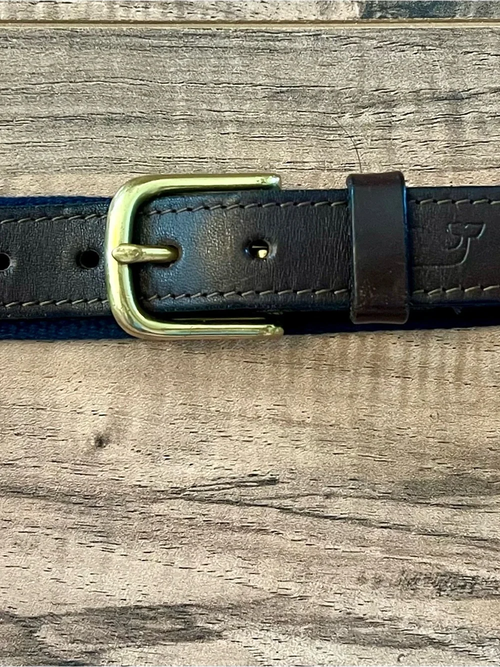 Vineyard Vines Navy Blue Kids Belt with Lacrosse Pattern