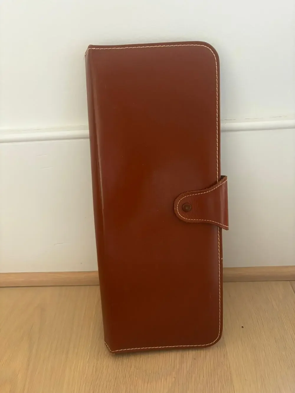 Vintage Top Grain Cowhide Leather Travel Document Portfolio Organizer USA