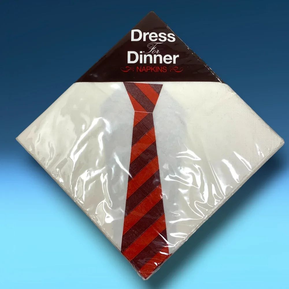 Vintage Dress For Dinner Tie Napkins Hector Serrano 2007 Novelty Host Gift