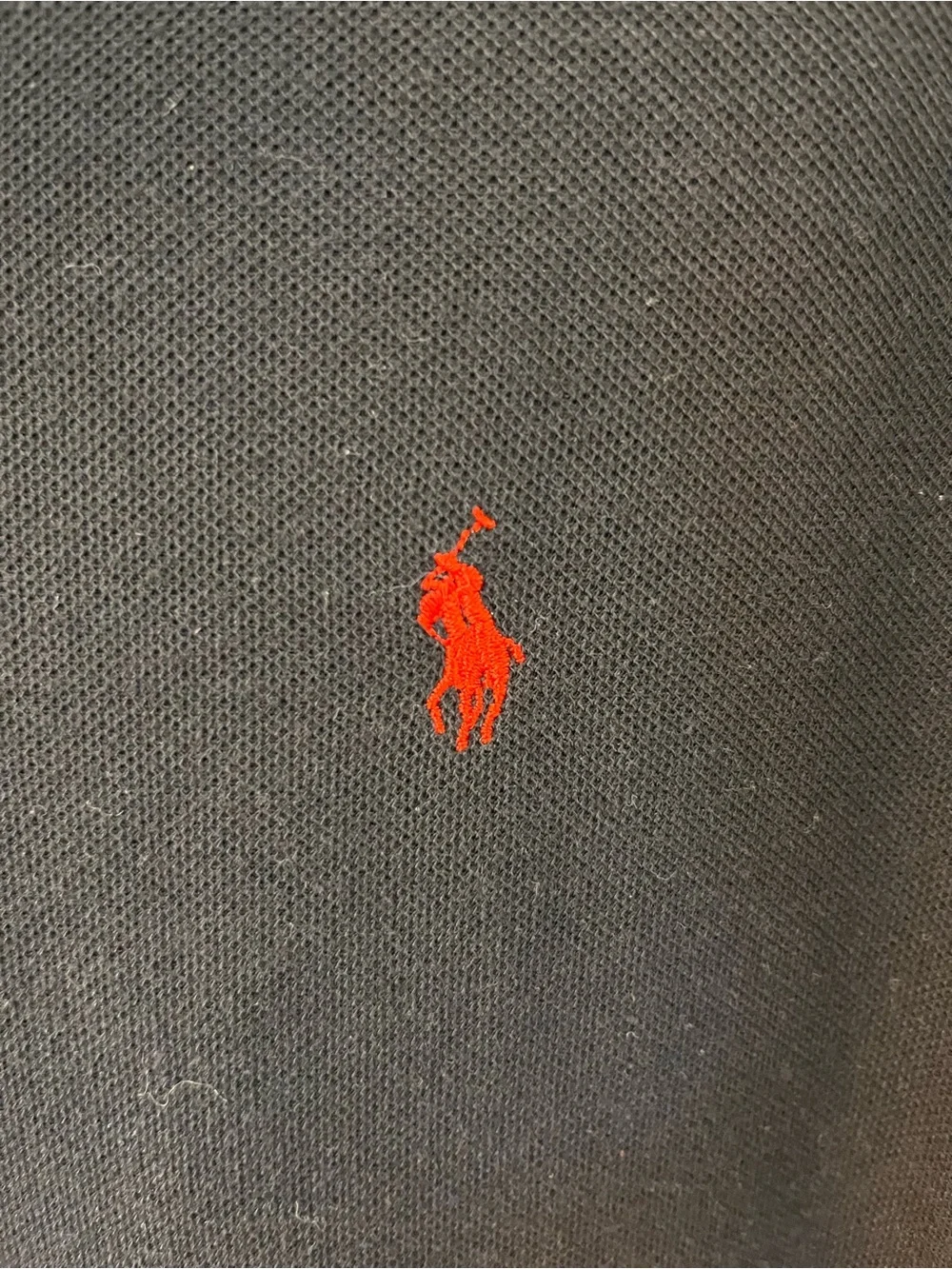 Ralph Lauren Men’s Black Polo with Red Pony Embroidery
