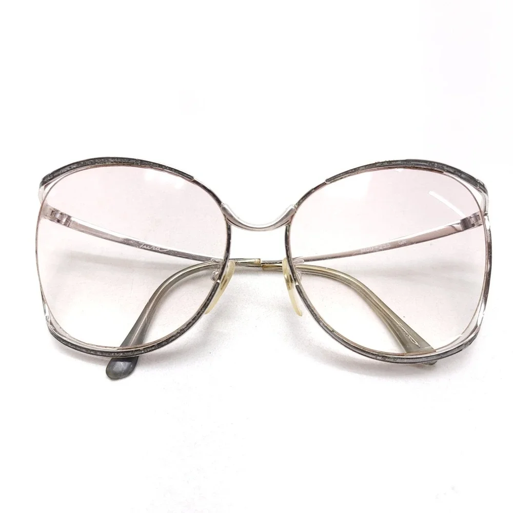 Vintage Tura Eyeglasses Frames Mod 225 Inlay Open Rim Silver‎ Japan 54 16 140