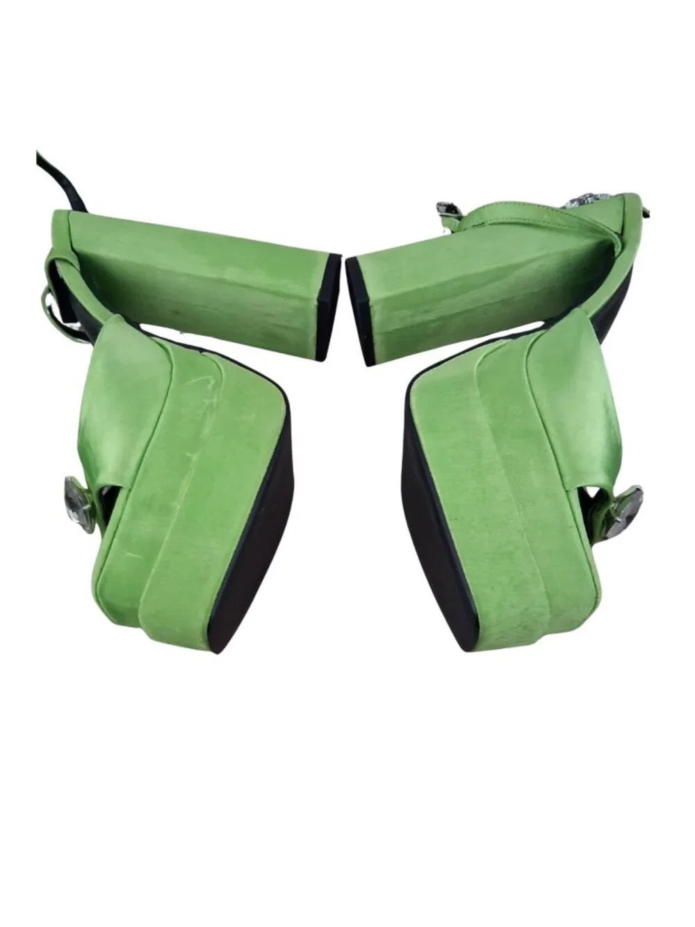 Lime Green Platform Block Heels