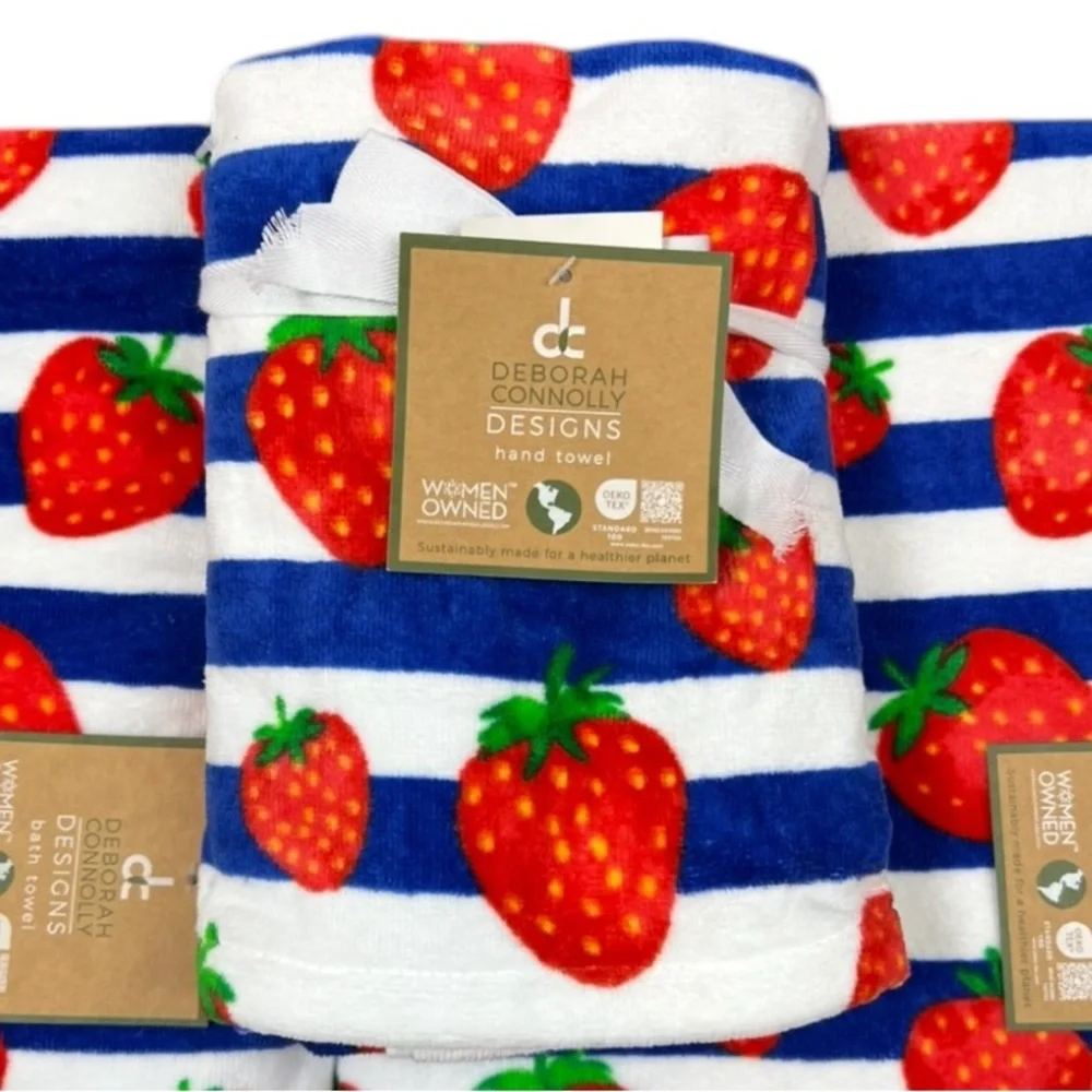 Deborah Connolly  - ‘Strawberry’ bath towel set. NWT. Firm!