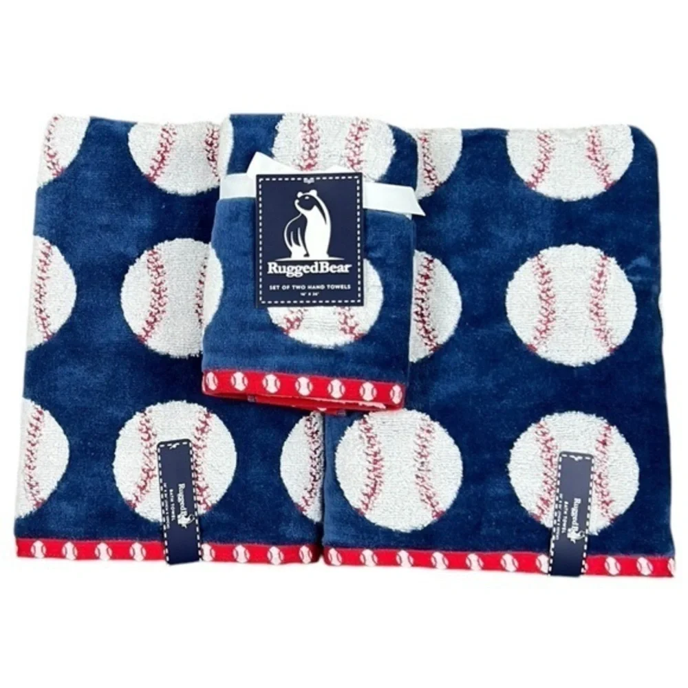 Rugged Bear - ‘Baseball’ bath towel set. NWT Firm! No offers please!