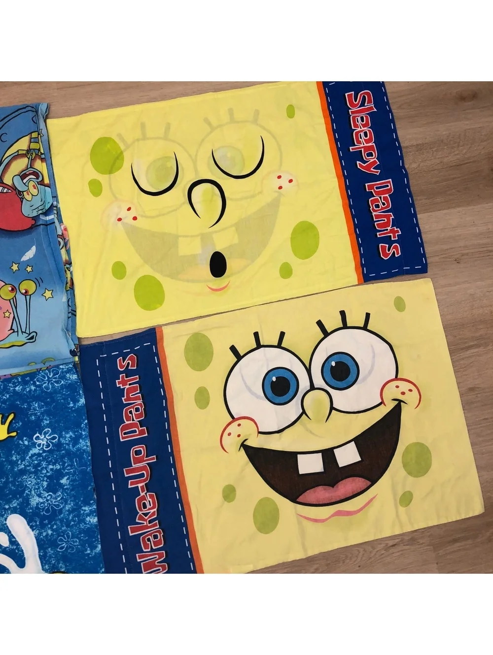 VINTAGE SPONGEBOB SQUAREPANTS PILLOWCASE BED SHEET SET GARY PATRICK SQUIDWARD