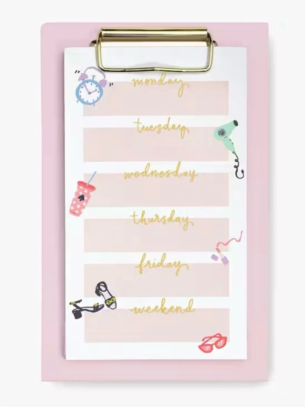 NWT Kate Spade Fashionably Late Desktop Weekly List Pad in Pink To Do List Work