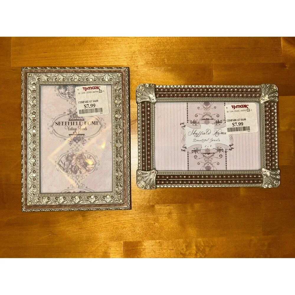 Set of 2 Shabby Chic Metal 4x6 Inch Picture Frames
