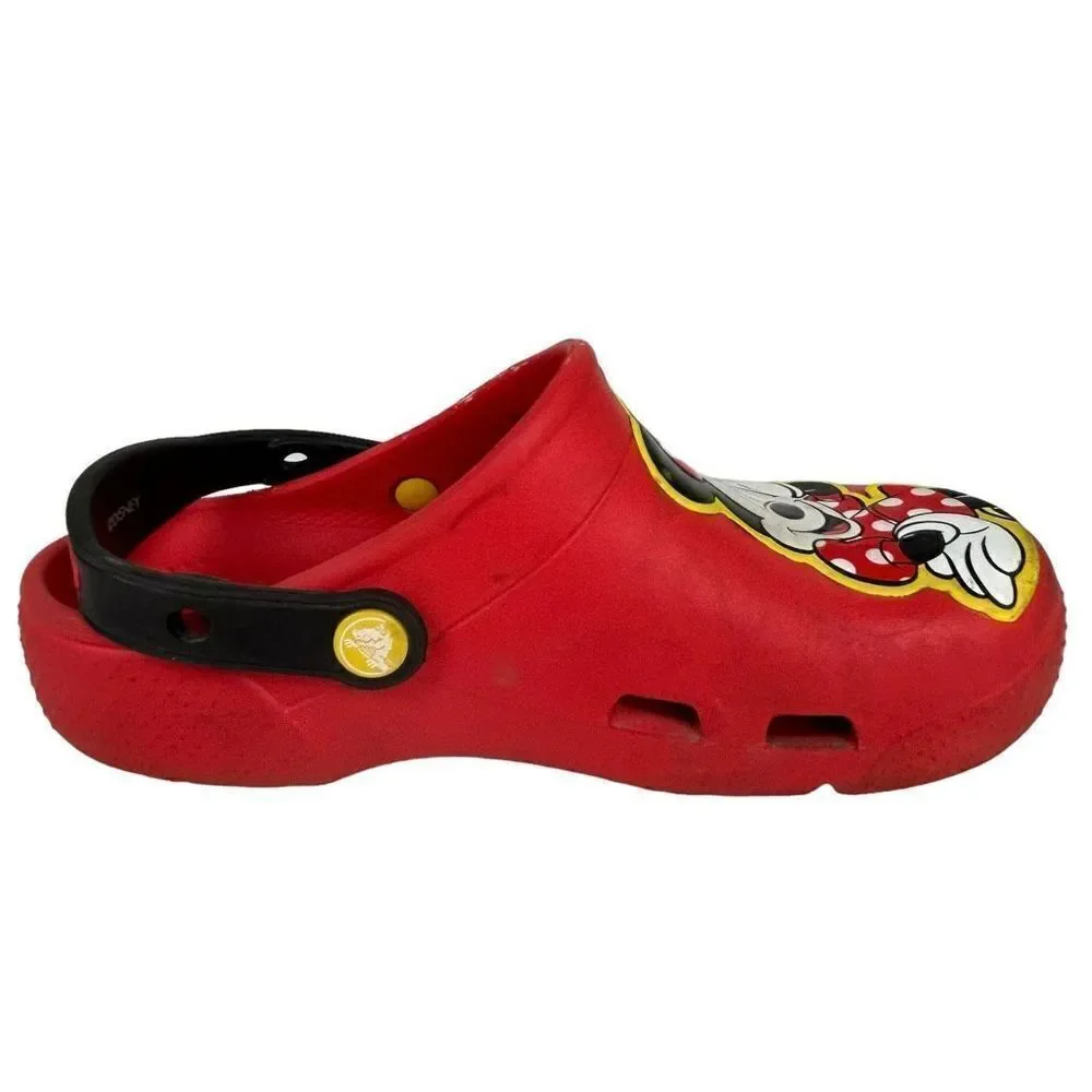 Crocs Minnie Mouse Disney girls red size 2 youth