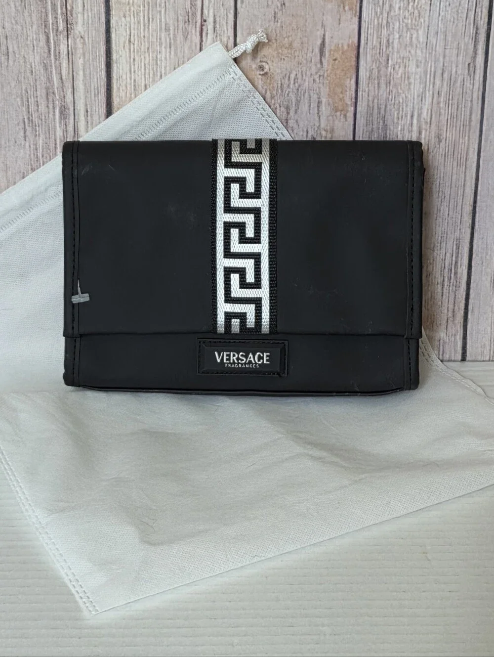 Versace Fragances Cosmetic Bag with Greca Stripe