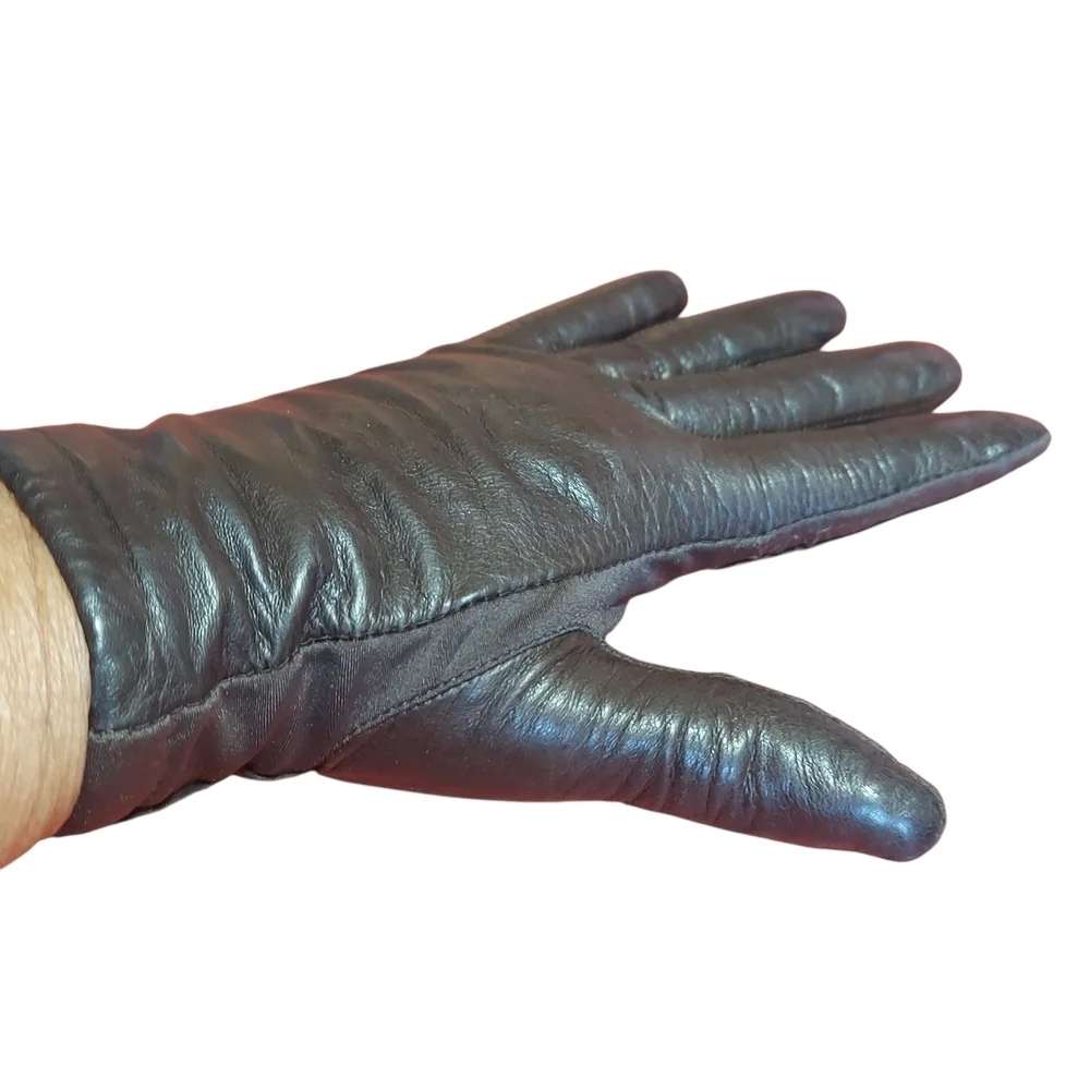 Isotoner by Aris Leather Driving Gloves Lined Women's