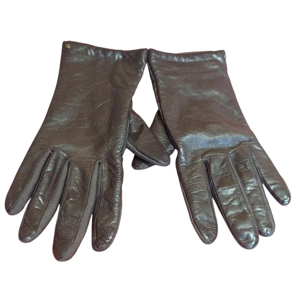 Isotoner by Aris Leather Driving Gloves Lined Women's
