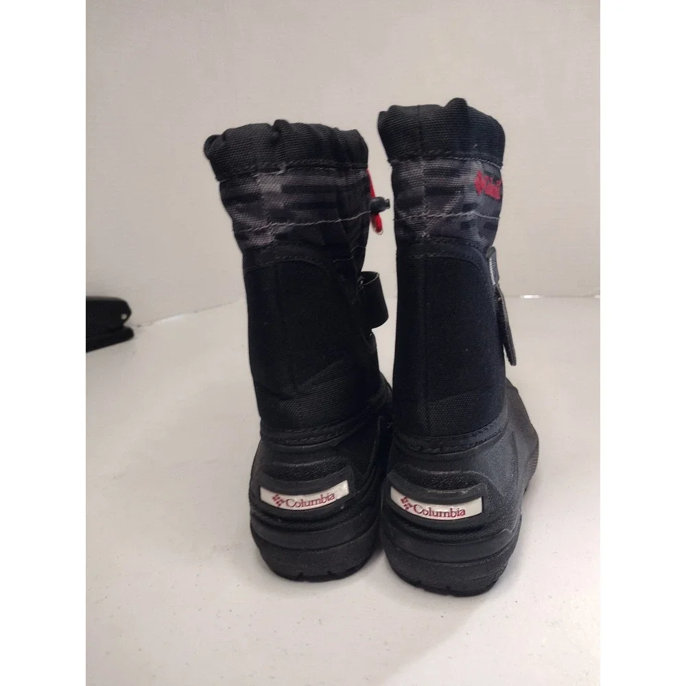 Columbia Powderbug‎ Plus II Kids Black Waterproof Snow Boots Size 7