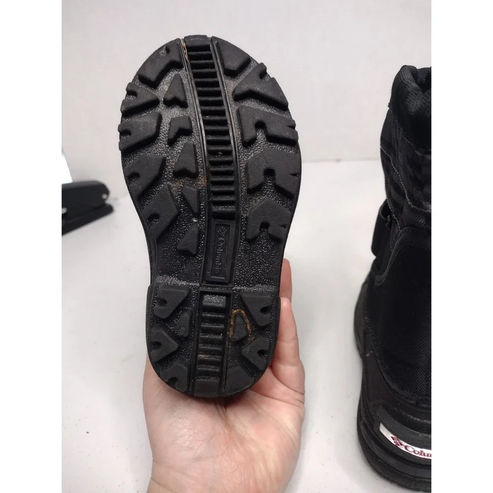 Columbia Powderbug‎ Plus II Kids Black Waterproof Snow Boots Size 7