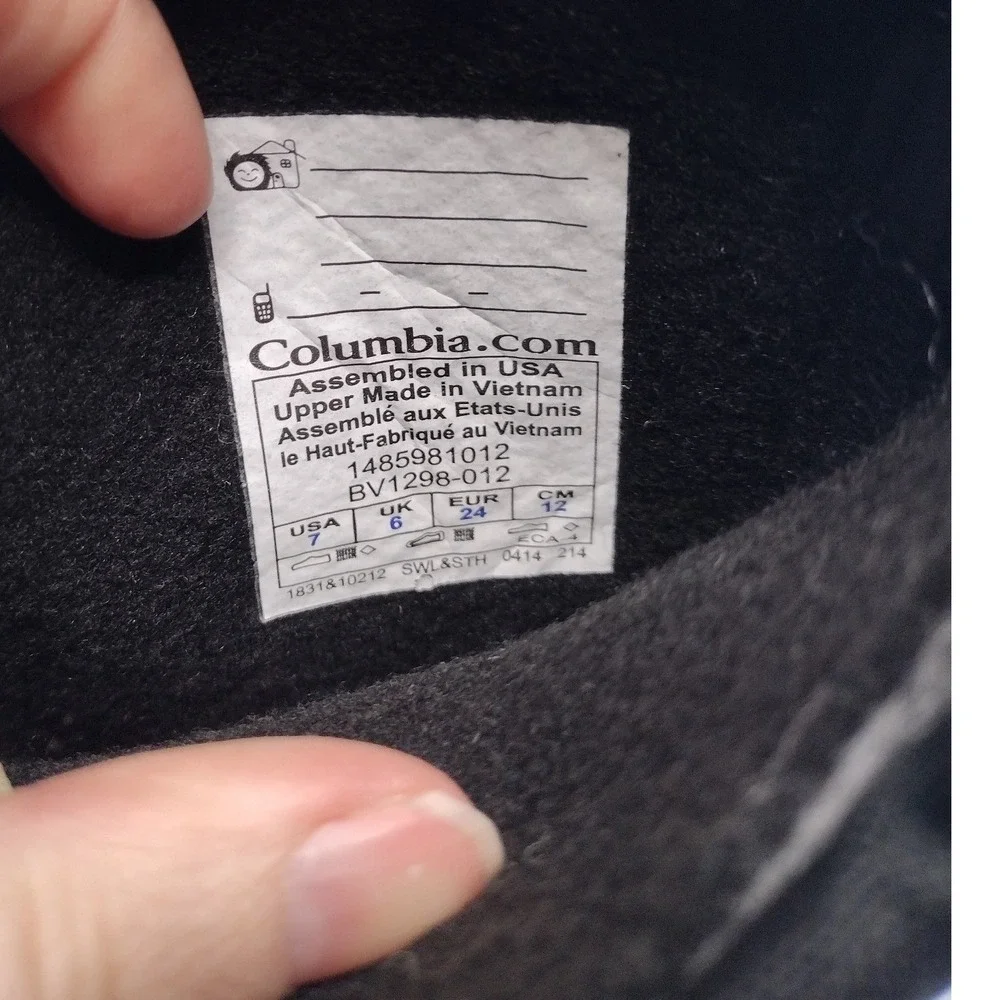 Columbia Powderbug‎ Plus II Kids Black Waterproof Snow Boots Size 7
