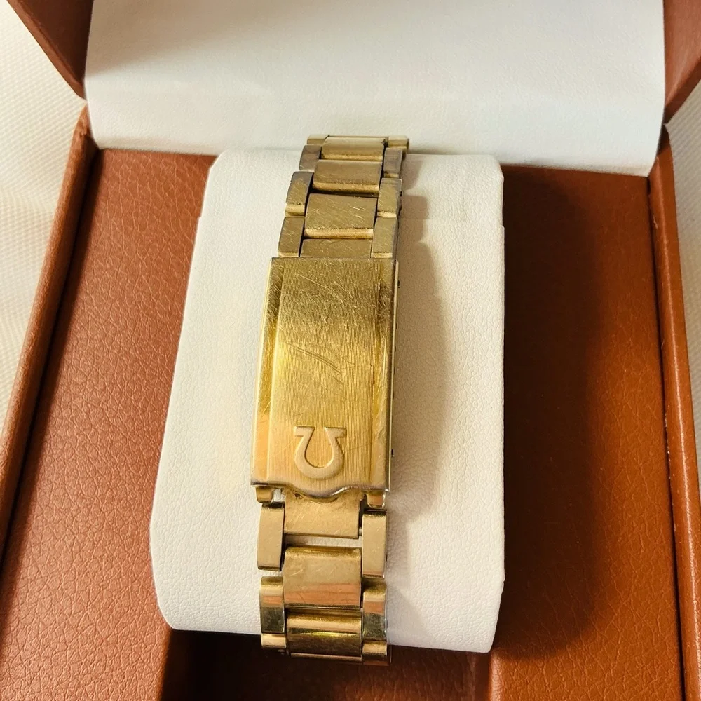 Omega Gold-Tone Men's Automatic Watch with Silver Dial