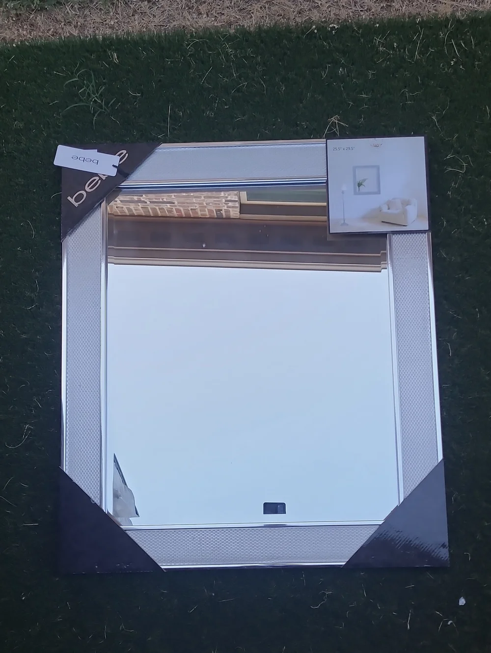 bebe Silver Accent Mirror - Home Wall Decor- 25.5x29.5