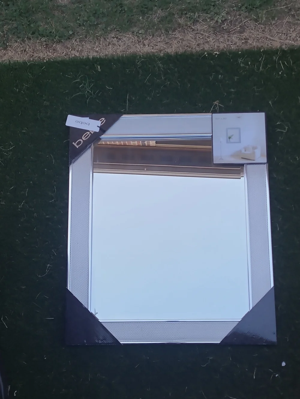 bebe Silver Accent Mirror - Home Wall Decor- 25.5x29.5