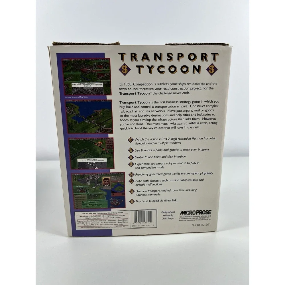Transport Tycoon Big Box PC CDROM Microprose 1994