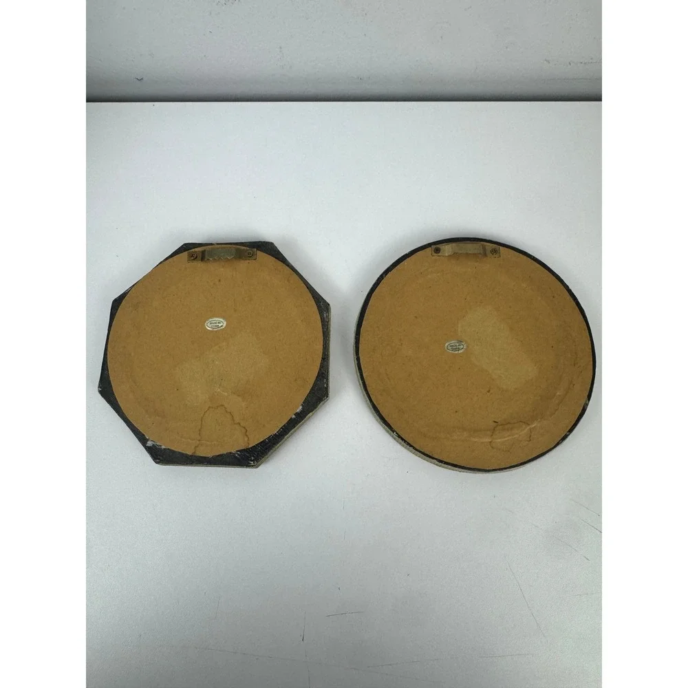 VTG Hand Painted Boho Mosaic Mini Wall Mirrors Textured Resin