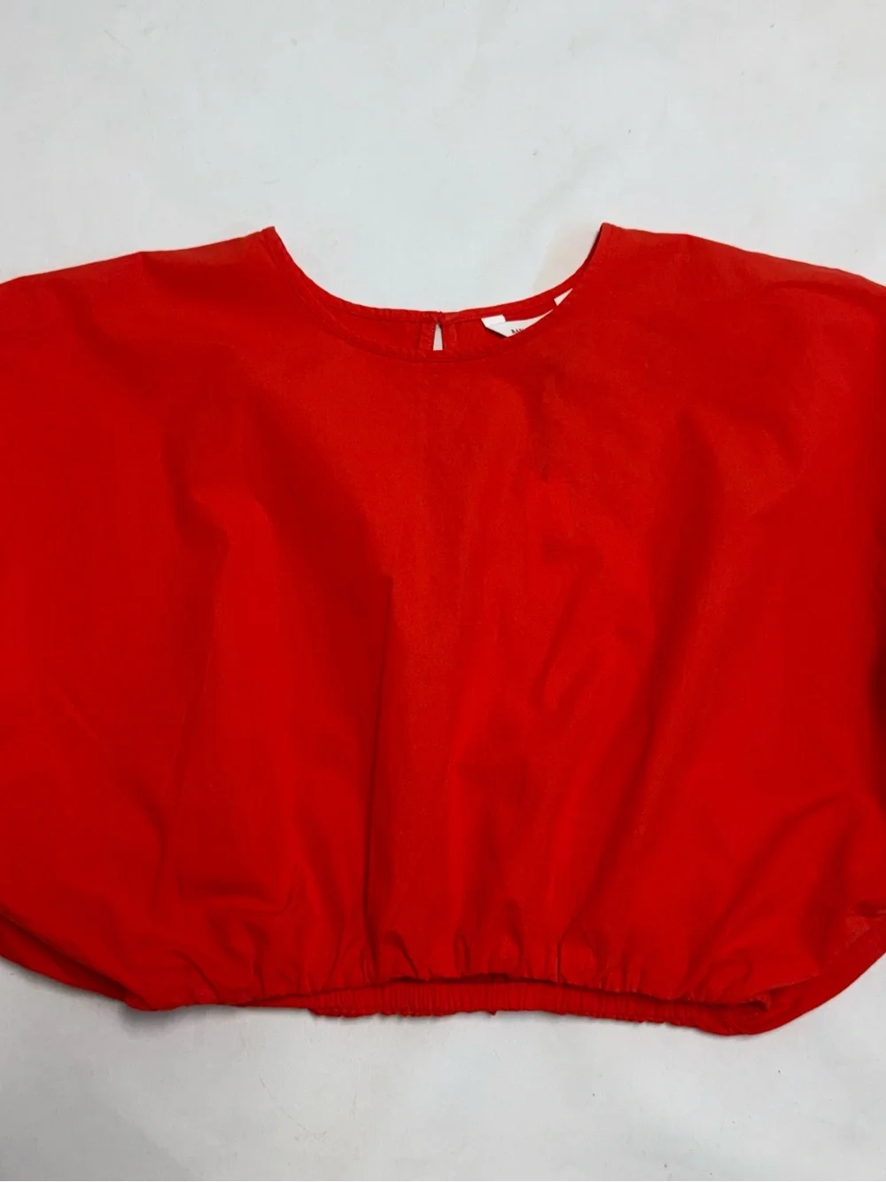 BANANA REPUBLIC Bright Orange Balloon-Sleeve Crop Top NWT