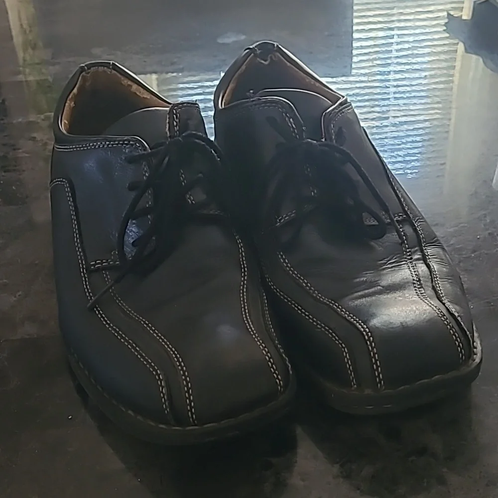 DOCKERS Mens 10 Prostyle Black Leather dress Oxford shoes