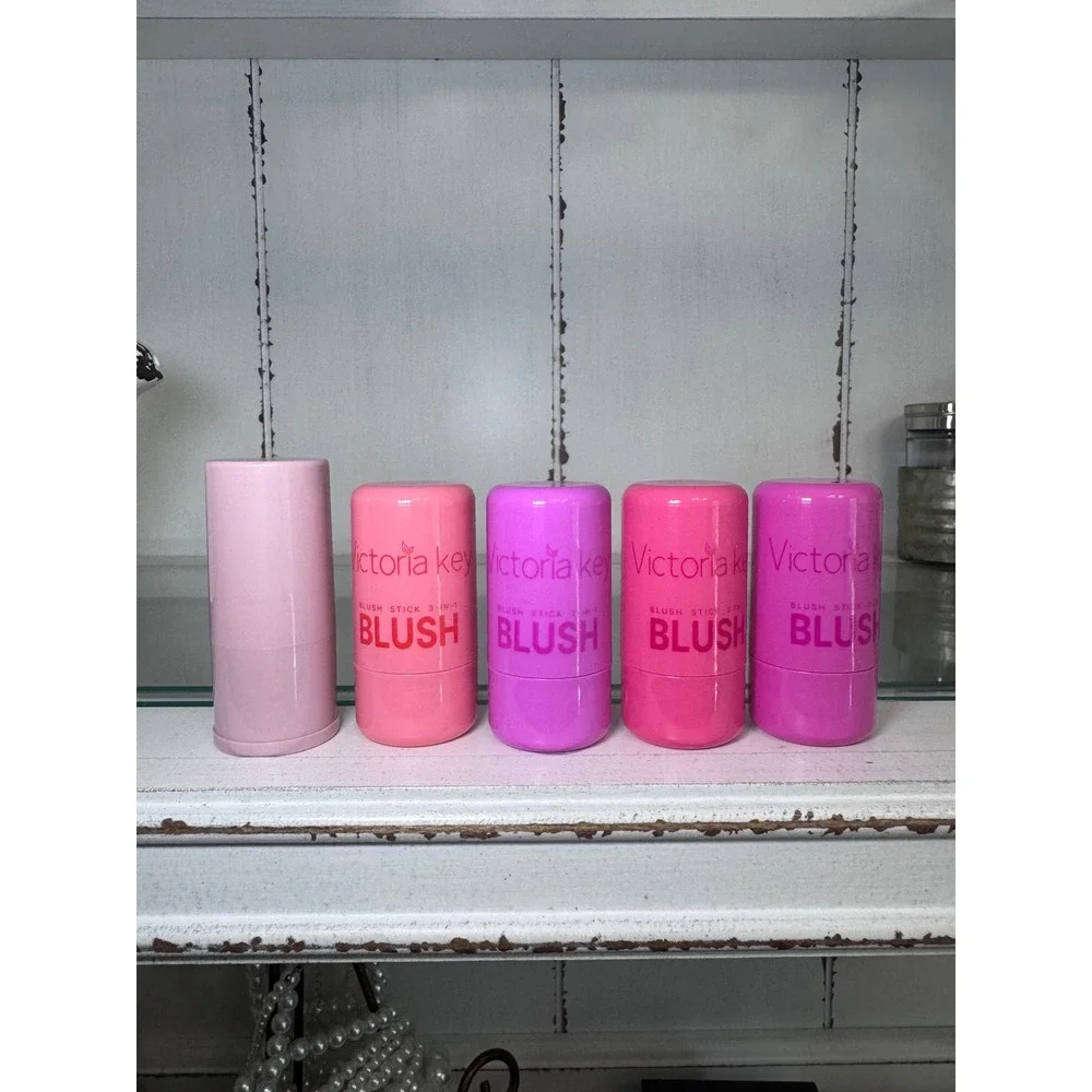 Victoria Key Jelly Tint Blush Stick 3-in-1 Set w/ Travel Brush 4 Shades 5g Each