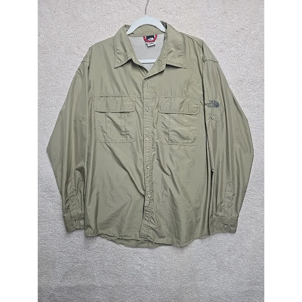 The North Face Nylon Mens Light‎ Weight Button Down Fishing Shirt XL